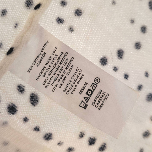 Ann Taylor Factory White V Neck Sweater with Black Dots size S - Picture 3 of 4